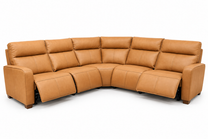 Aline Butternut Leather Electric Motion Sectional