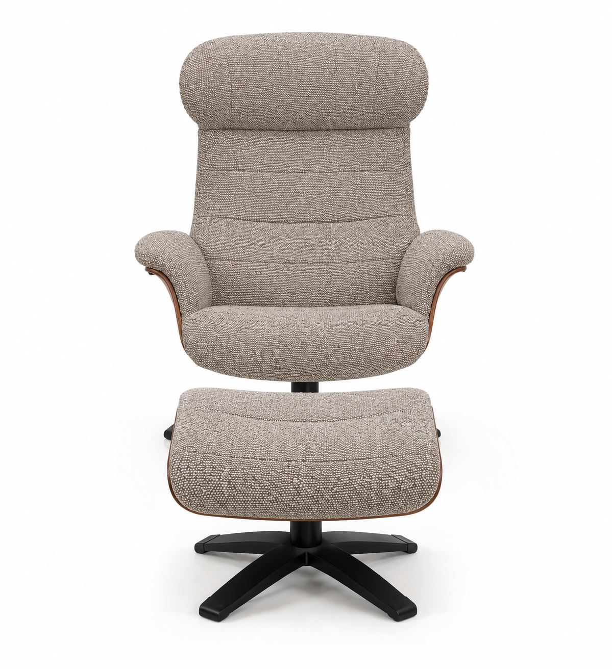 Arch Lounge Accent Chair & Ottoman - Tasmin Earth