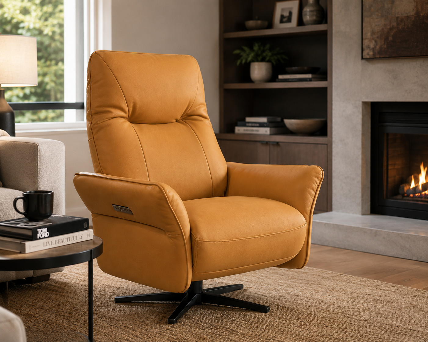 HLHF Istanbul Camel Electric Motion Recliner Accent Chairs, Living, New Arrivals Furniture Store Burlington Ontario Near Me 