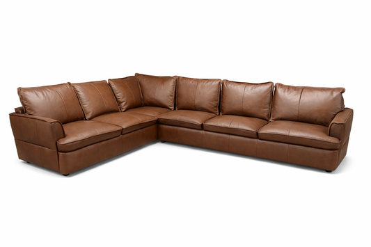 HLHF Volcano Brown Leather Sectional Living, New Arrivals Furniture Store Burlington Ontario Near Me 
