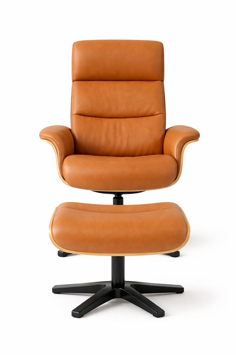 HLHF Vault Leather Lounge Accent Chair & Ottoman Accent Chairs Furniture Store Burlington Ontario Near Me 