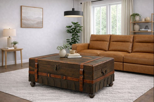 HLHF Vintage Trunk Coffee Table Coffee Table, Occasional Furniture Store Burlington Ontario Near Me 