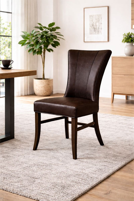 HLHF Winged Coated Fabric Dining Chair - Brown Dining Furniture Store Burlington Ontario Near Me 