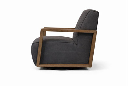 HLHF Turner Canvas Swivel Chair - Grey Accent Chairs, Living Furniture Store Burlington Ontario Near Me 