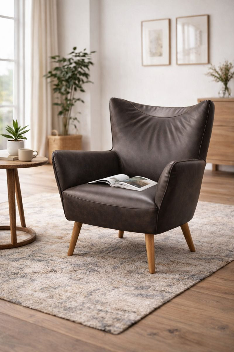 HLHF Orb Leather Accent Chair - Charcoal Accent Chairs, Living, Sale Furniture Store Burlington Ontario Near Me 