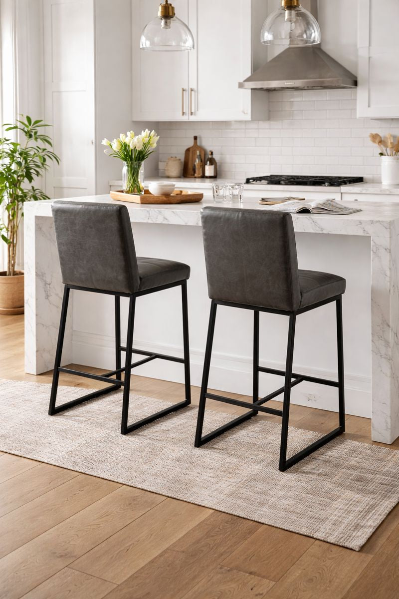 HLHF Coated Fabric Bar Stool - Charcoal New Arrivals, Stools & Bars Furniture Store Burlington Ontario Near Me 
