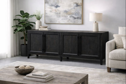 HLHF Colony 4 Door Console - Distressed Black New Arrivals, Occasional, Sideboards & Buffets Furniture Store Burlington Ontario Near Me 