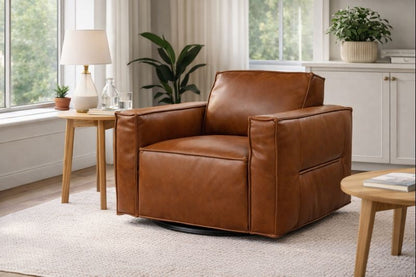 HLHF Berlin Saddle Leather Swivel Chair Accent Chairs, Living, New Arrivals Furniture Store Burlington Ontario Near Me 