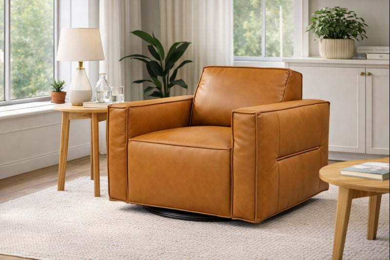 HLHF Oslo Antelope Leather Swivel Chair Accent Chairs, Living, New Arrivals Furniture Store Burlington Ontario Near Me 