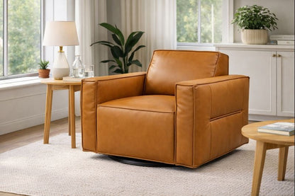 HLHF Oslo Antelope Leather Swivel Chair Accent Chairs, Living, New Arrivals Furniture Store Burlington Ontario Near Me 