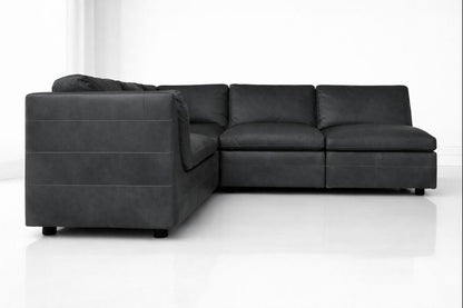 HLHF Volcano Gunpowder Leather Sectional Living, New Arrivals Furniture Store Burlington Ontario Near Me 