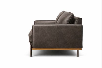 HLHF Club Leather Sofa - Charcoal Living Furniture Store Burlington Ontario Near Me 