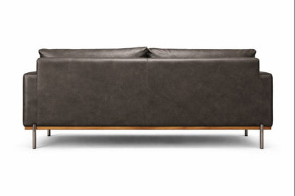 HLHF Club Leather Sofa - Charcoal Living Furniture Store Burlington Ontario Near Me 