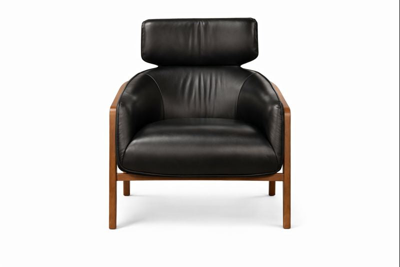 HLHF Bend Leather Accent Chair - Black Accent Chairs, Living Furniture Store Burlington Ontario Near Me 