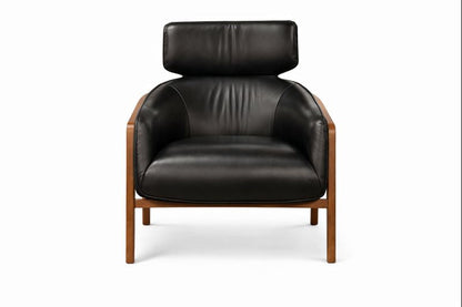 HLHF Bend Leather Accent Chair - Black Accent Chairs, Living Furniture Store Burlington Ontario Near Me 