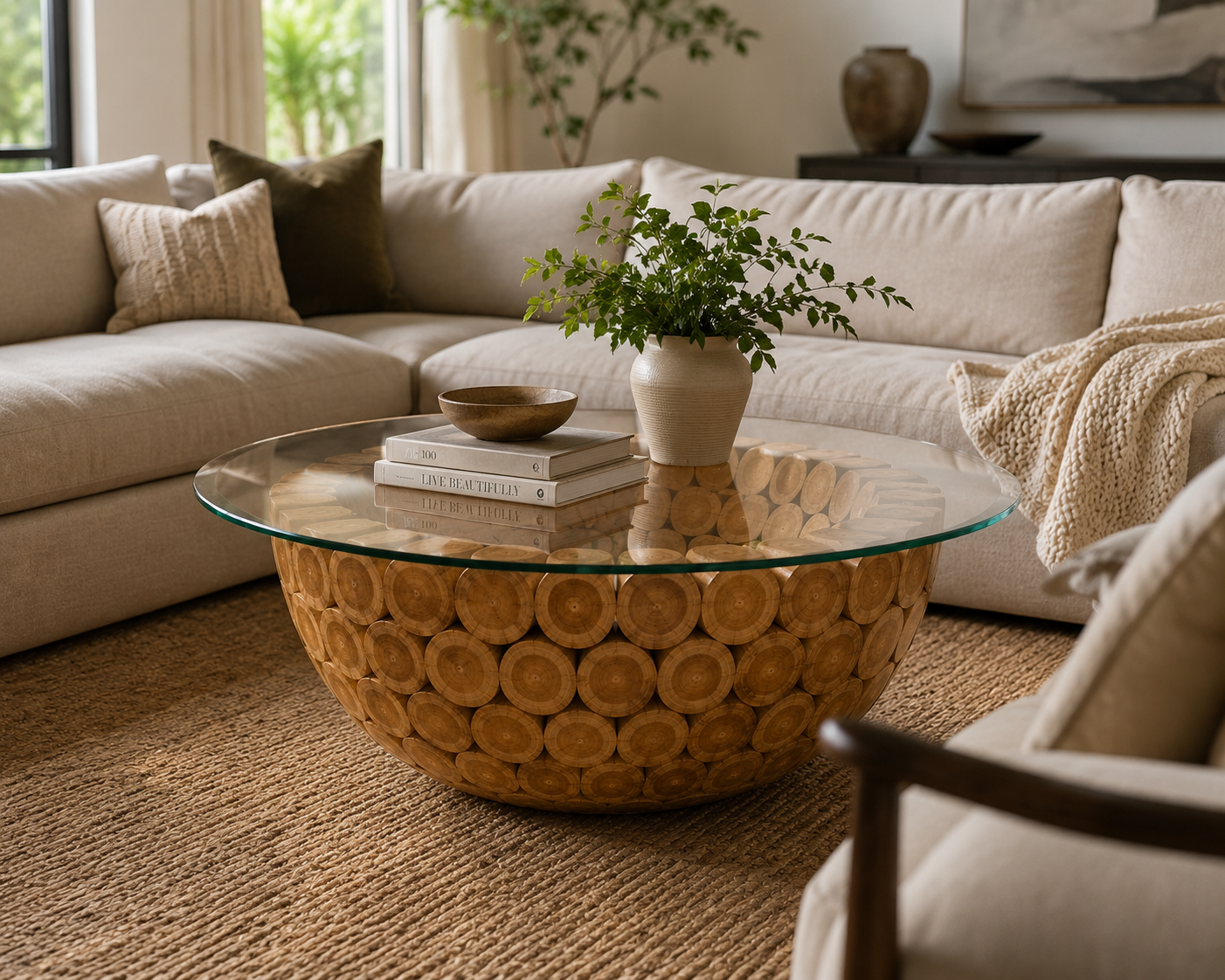 Teak Segment Coffee Table