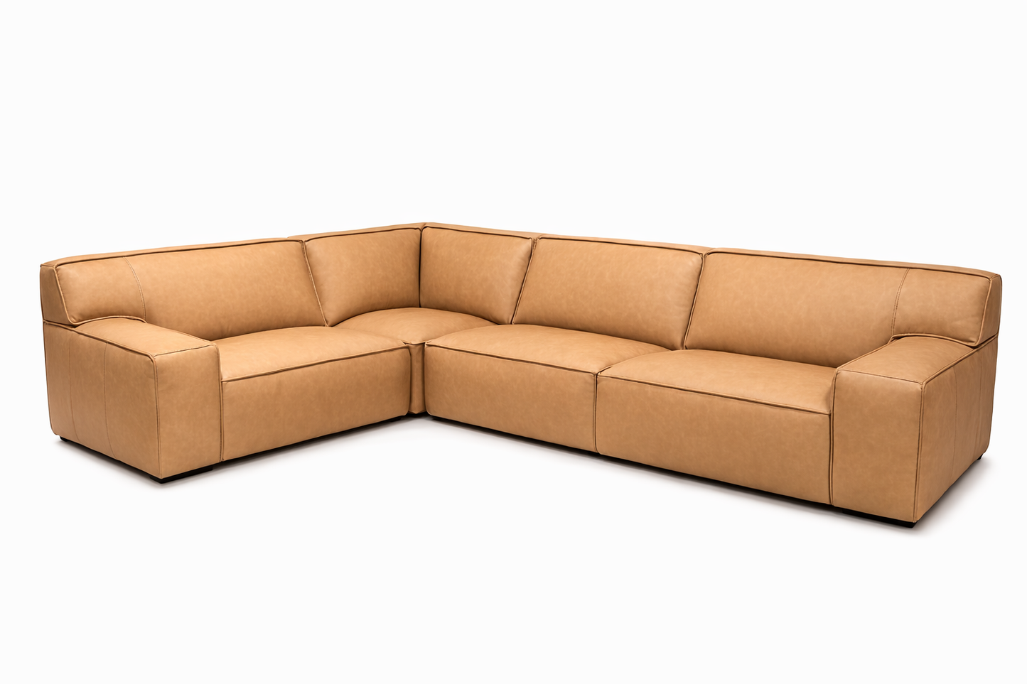 Maestro Camel Leather Sectional