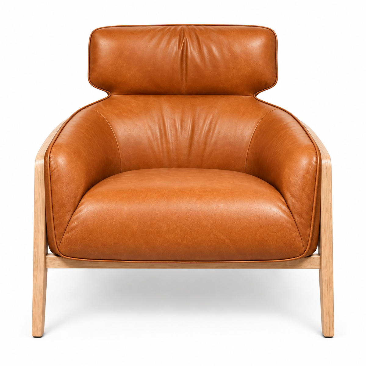 Bend Leather Accent Chair - Whiskey