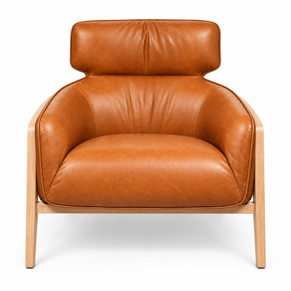 Bend Leather Accent Chair - Whiskey