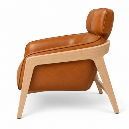 Bend Leather Accent Chair - Whiskey