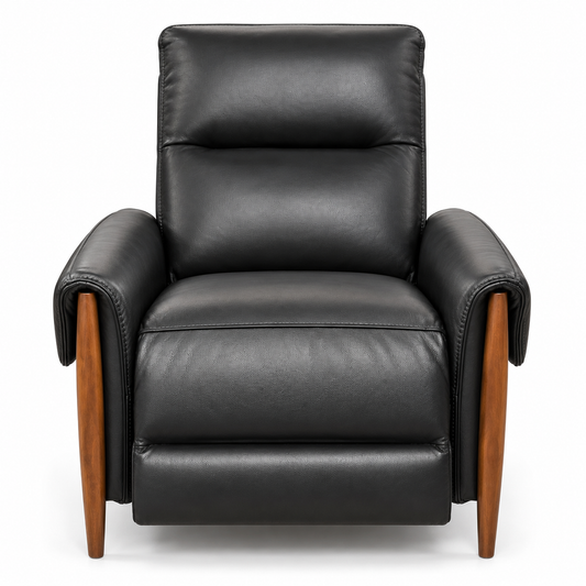 6069 Black Leather Electric Motion Recliner