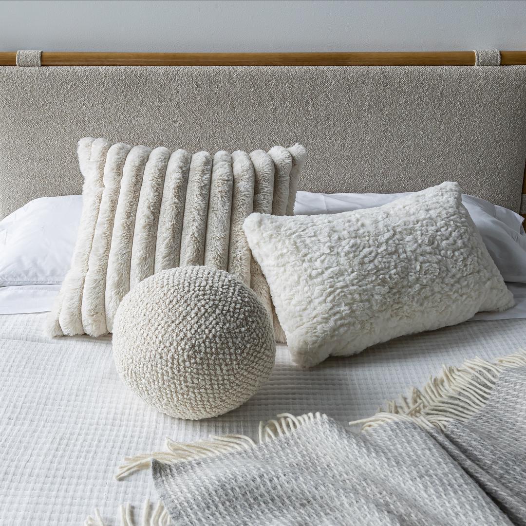 Cream Crush Cushion x Grey Home