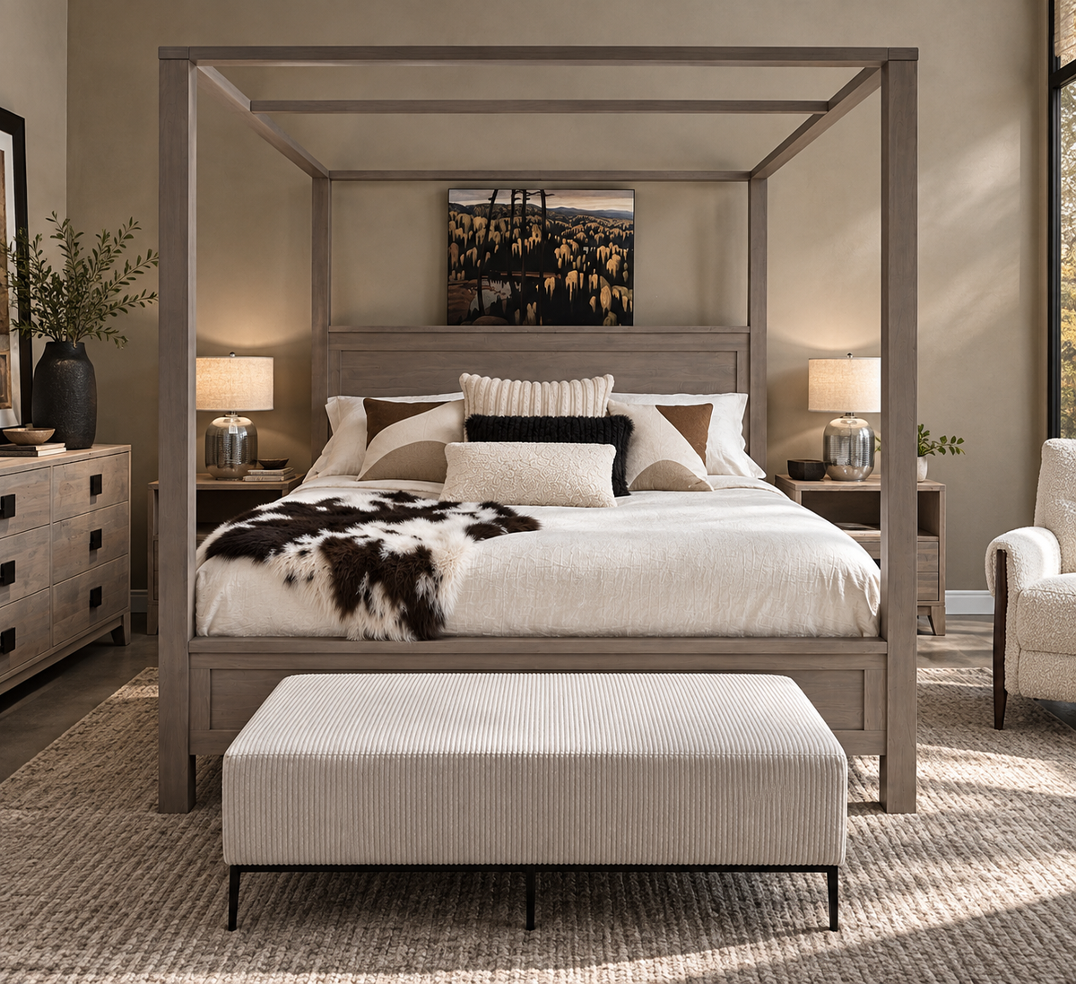 HLHF Front Street King Canopy Bed Bedroom Furniture Store Burlington Ontario Near Me 