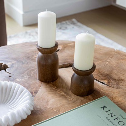 Fawn Pillar Candle Set - Chestnut x Grey Home