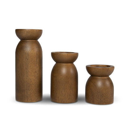 Fawn Pillar Candle Set - Chestnut x Grey Home