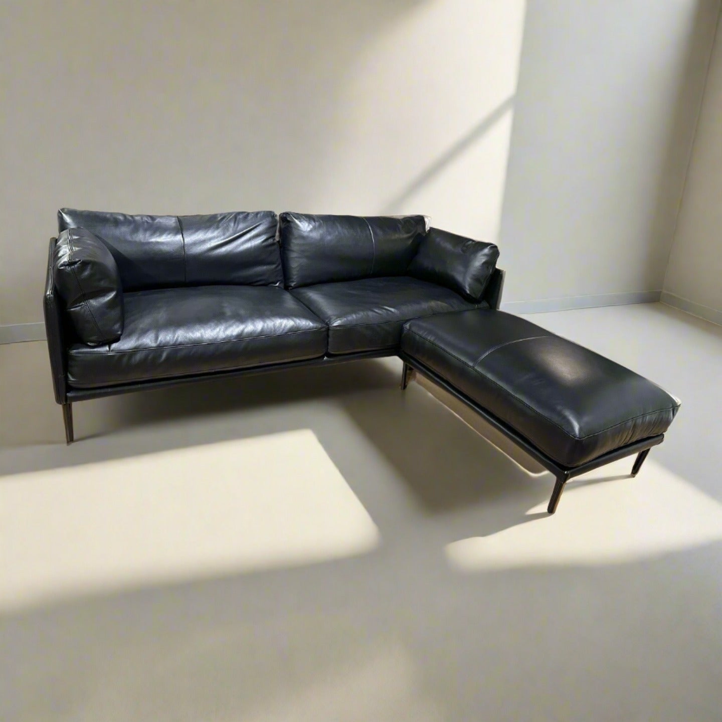 HLHF KF1069 Sofa and Ottoman - Black Living Furniture Store Burlington Ontario Near Me 