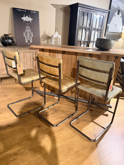 Dover Leather Stool - Whiskey