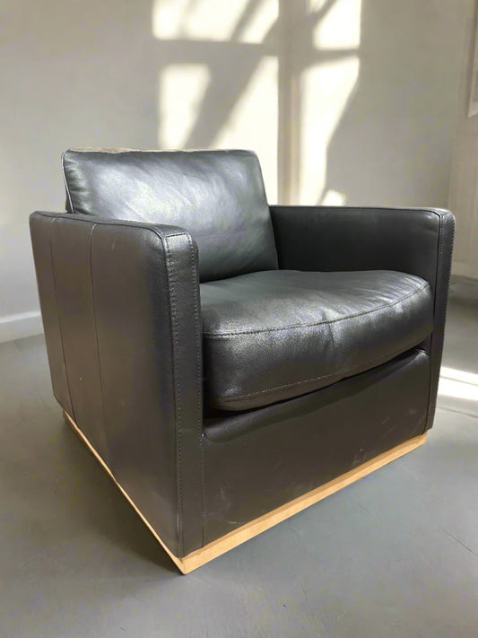 Club Swivel Accent Chair - Black - (A1038)