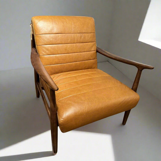 HLHF A1052-1(2A) Tan Leather Accent Chair Accent Chairs Furniture Store Burlington Ontario Near Me 