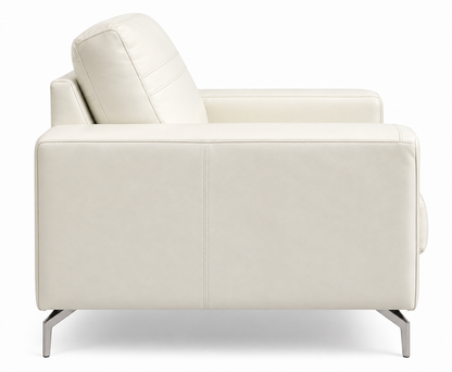 Arctic White Leather Chair - Floor Model