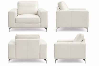 Arctic White Leather Chair - Floor Model