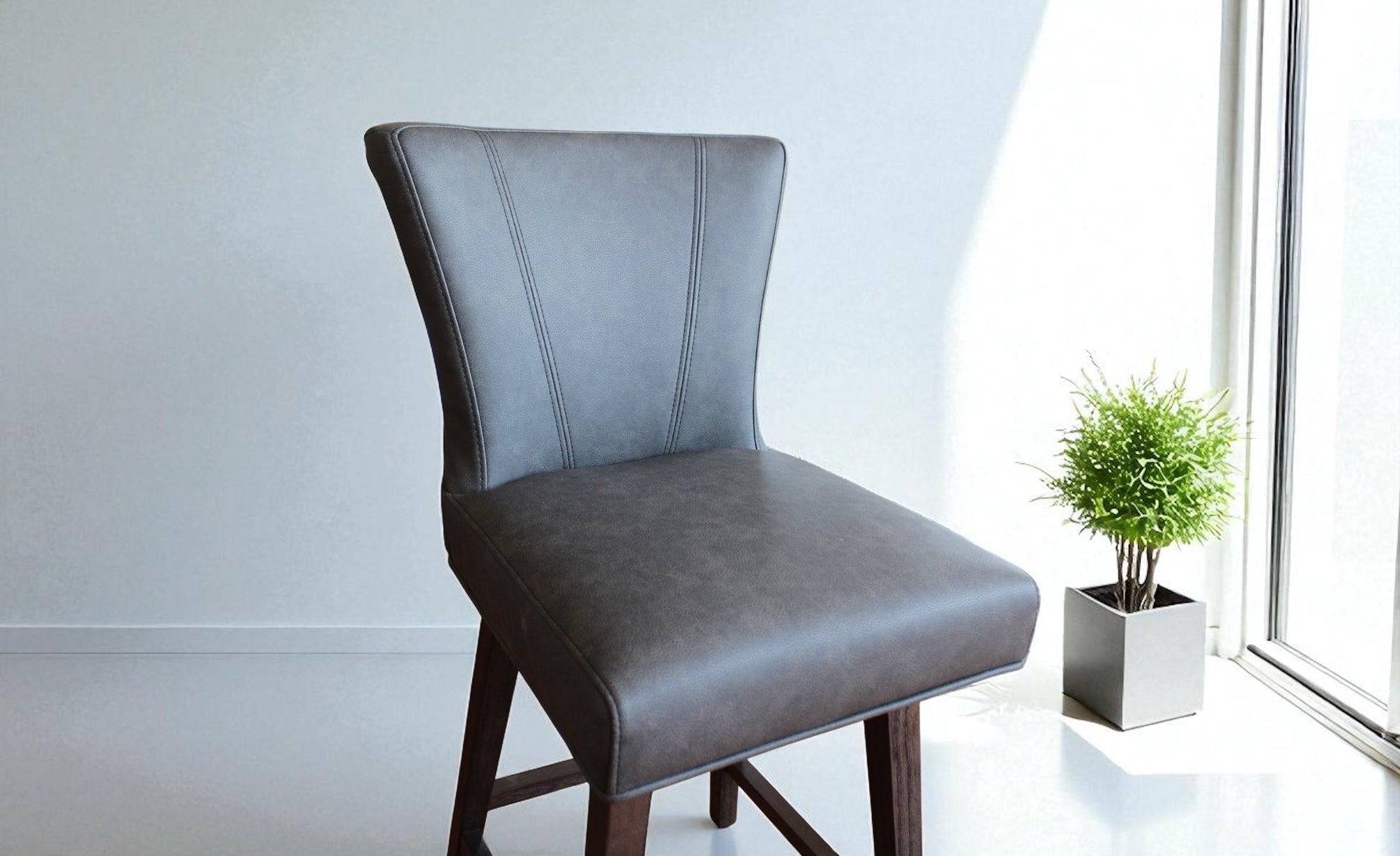 HLHF 1216 Swivel Stool - Charcoal & Brown Stools & Bars Furniture Store Burlington Ontario Near Me 