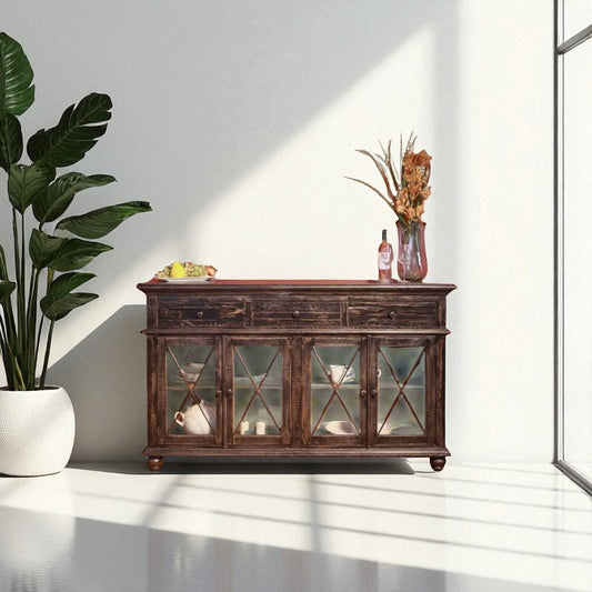 HLHF Vintage Black Buffet Dining Furniture Store Burlington Ontario Near Me 