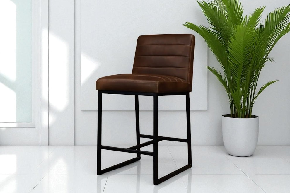 HLHF Y1511 Coated Fabric Stool - Brown Stools & Bars Furniture Store Burlington Ontario Near Me 