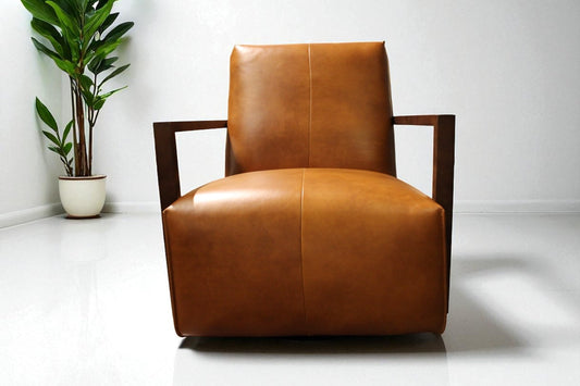 HLHF Detour Leather Glider Accent Chair - 4 Leather Options Accent Chairs Furniture Store Burlington Ontario Near Me 