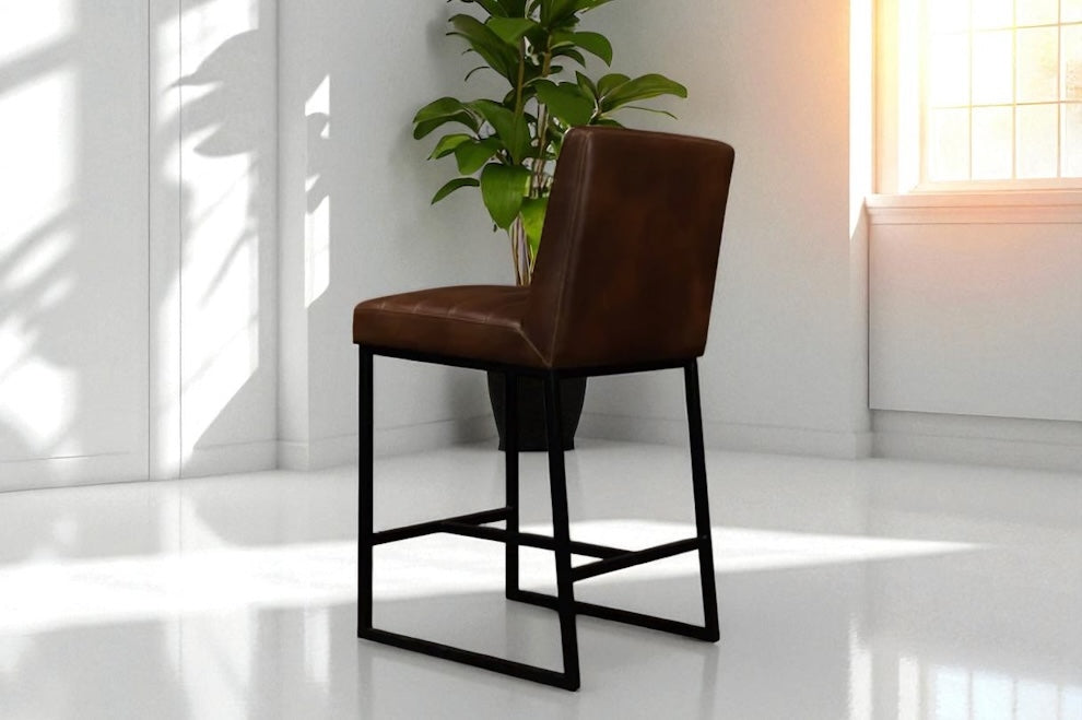 HLHF Y1511 Coated Fabric Stool - Brown Stools & Bars Furniture Store Burlington Ontario Near Me 