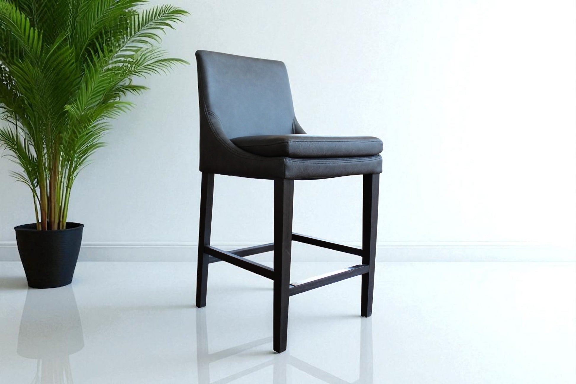 HLHF 1227 Stool - Charcoal & Brown Stools & Bars Furniture Store Burlington Ontario Near Me 