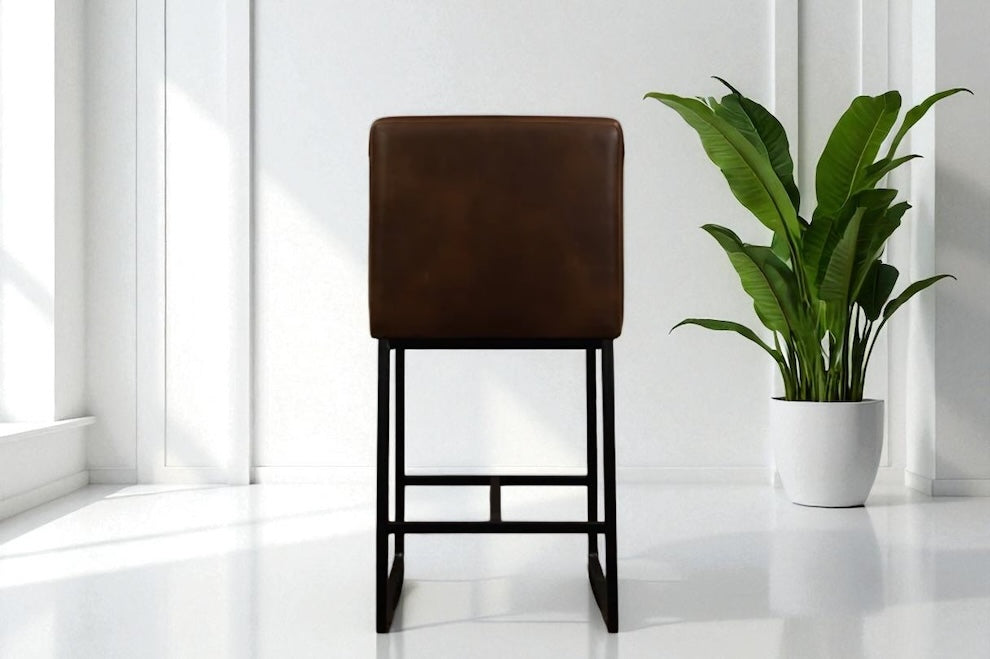 HLHF Y1511 Coated Fabric Stool - Brown Stools & Bars Furniture Store Burlington Ontario Near Me 