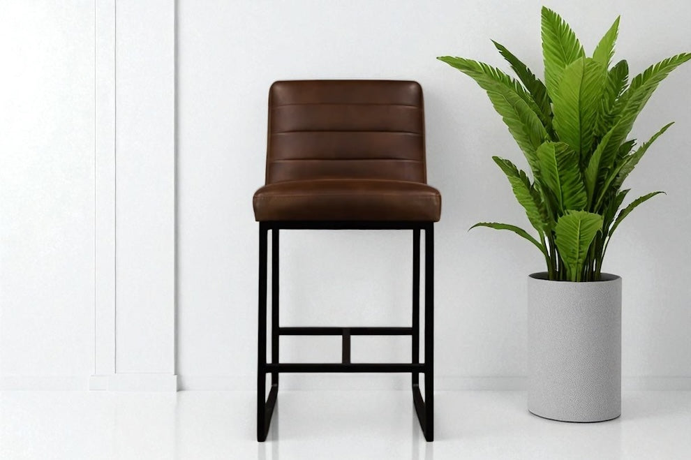 HLHF Y1511 Coated Fabric Stool - Brown Stools & Bars Furniture Store Burlington Ontario Near Me 