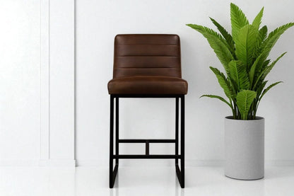 HLHF Y1511 Coated Fabric Stool - Brown Stools & Bars Furniture Store Burlington Ontario Near Me 