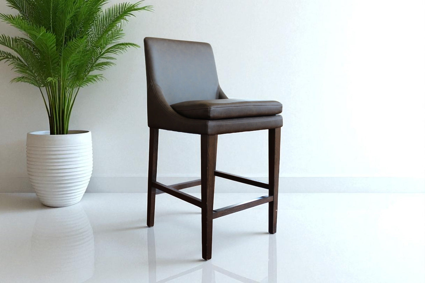 HLHF 1227 Stool - Charcoal & Brown Stools & Bars Furniture Store Burlington Ontario Near Me 