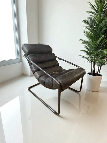 HLHF Bella Leather Sling Chair - Ebony & Whiskey Accent Chairs Furniture Store Burlington Ontario Near Me 