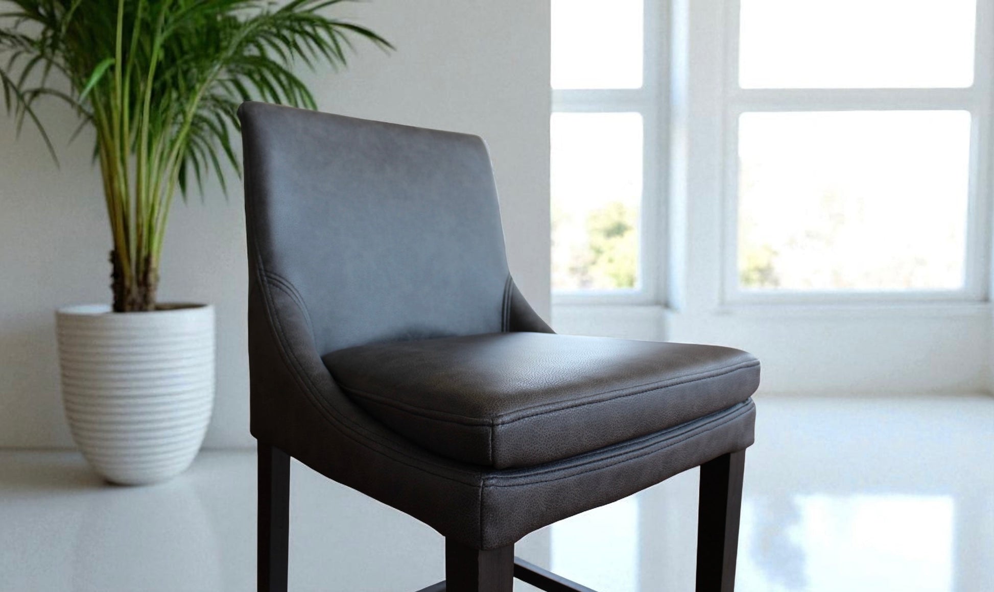 HLHF 1227 Stool - Charcoal & Brown Stools & Bars Furniture Store Burlington Ontario Near Me 