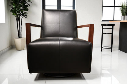 Detour Leather Glider Accent Chair - 4 Leather Options