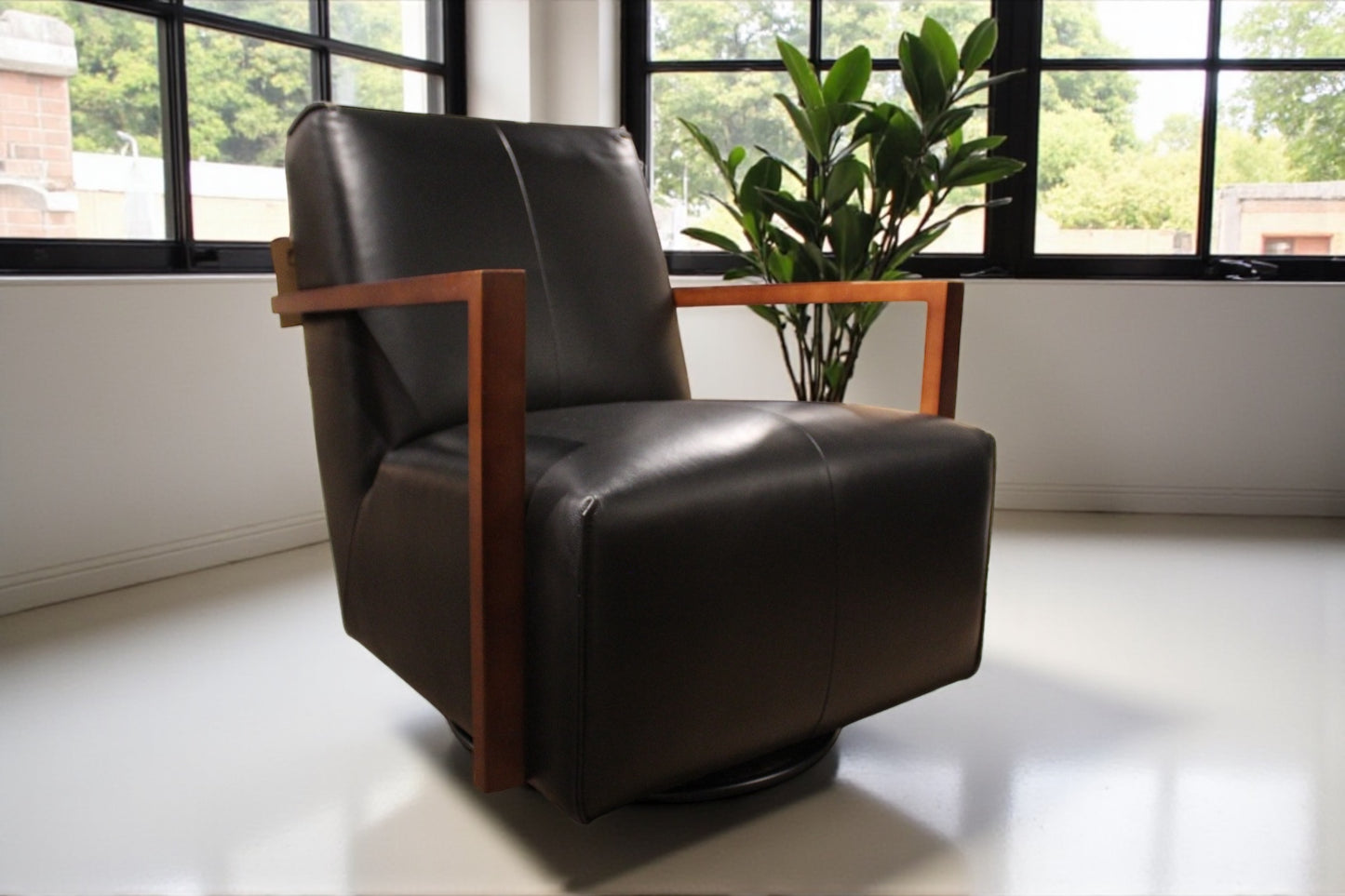 Detour Leather Glider Accent Chair - 4 Leather Options
