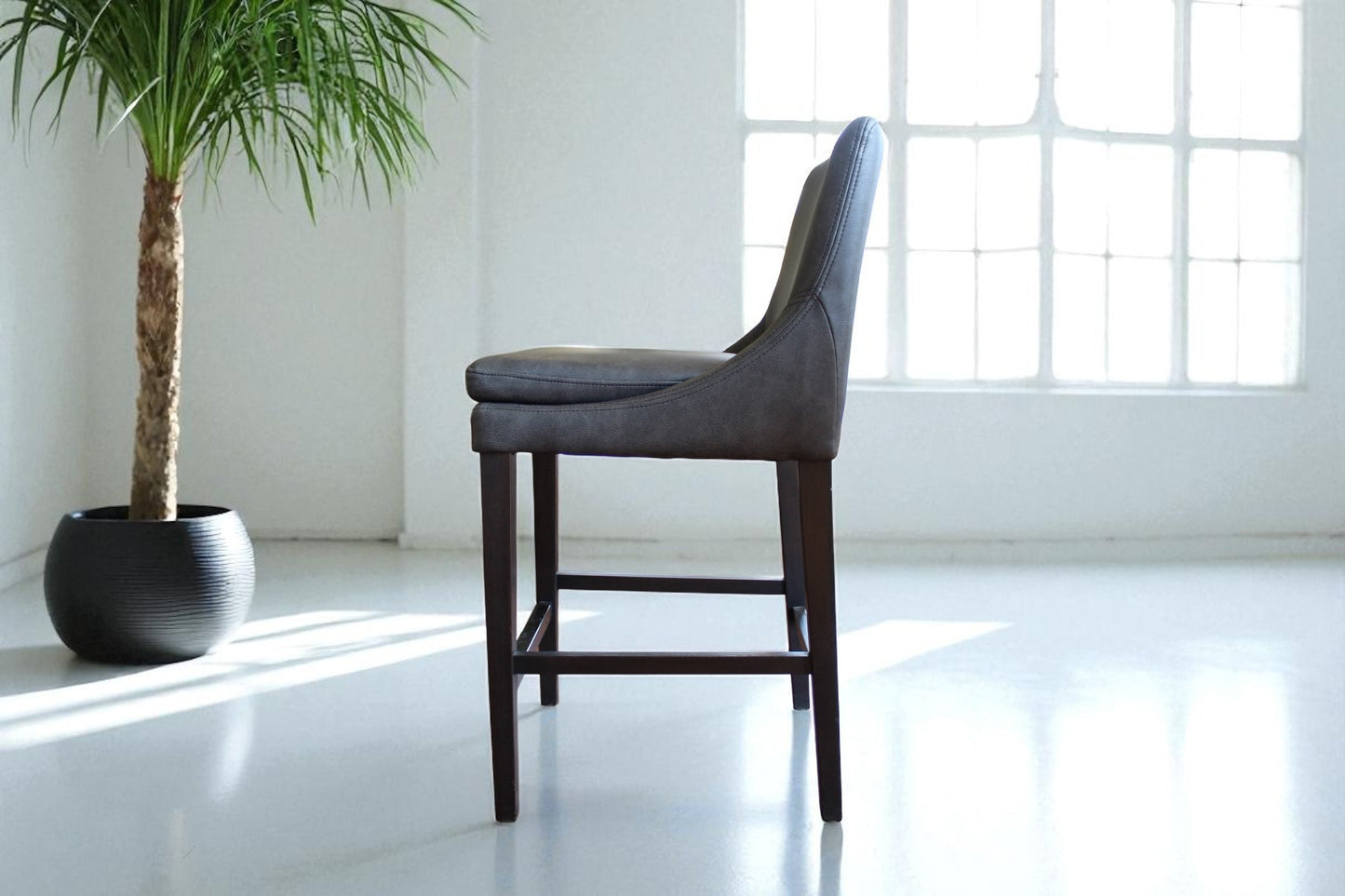 HLHF 1227 Stool - Charcoal & Brown Stools & Bars Furniture Store Burlington Ontario Near Me 